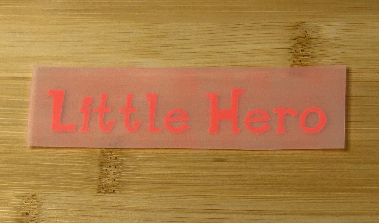 "Little Hero" Flock Patch zum Aufbügeln - für kleine Alltagshelden