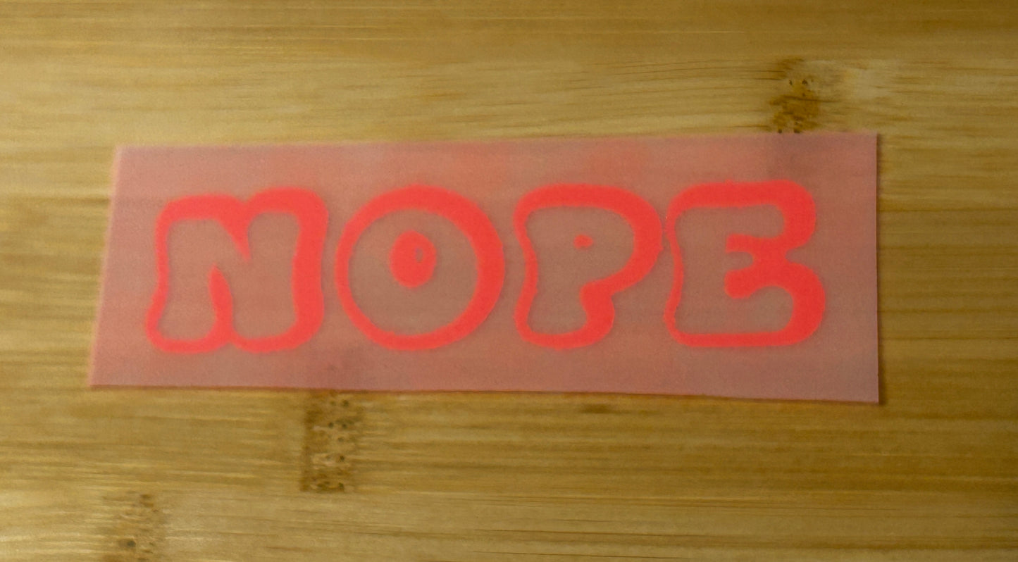 "Nope" Flock Patch zum Aufbügeln - für Momente, in denen ein Nein reicht