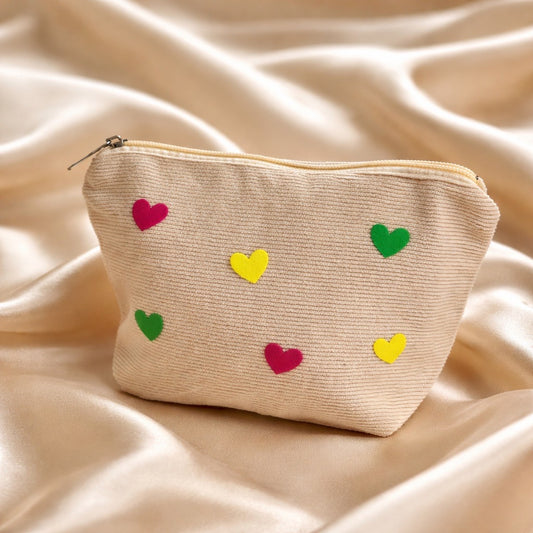 Cord Mini Bag – Kosmetiktasche mit Herz-Design | Color Your Heart
